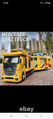 Mercedes Double Layer Flate Plate Transporter Vehicle Metal 1.24 Scale