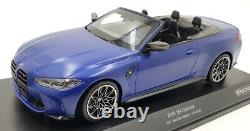 Minichamps 1/18 Scale Diecast 155 021030 BMW M4 Cabrio 2021 Matt Blue Met