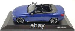 Minichamps 1/18 Scale Diecast 155 021030 BMW M4 Cabrio 2021 Matt Blue Met