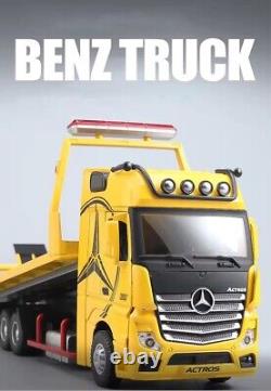 New Large Mercedes Benz 1851 Flatbed Trailer Alloy Model Car Diecast Vehicle UK