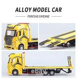 New Large Mercedes Benz 1851 Flatbed Trailer Alloy Model Car Diecast Vehicle UK