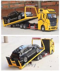 New Large Mercedes Benz 1851 Flatbed Trailer Alloy Model Car Diecast Vehicle UK