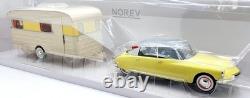 Norev 1/18 Scale 181762 Citroen DS 19 1960 Yellow With Caravan Digue