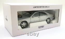 Norev 1/18 Scale Diecast 183816 1999 Mercedes-Benz S555 AMG Silver Norev 1/18 Scale Diecast 183816 1999 Mercedes-Benz S555 AMG Silver