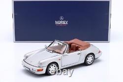 Norev 1/18 Scale Diecast 187330 Porsche 911 Carrera 2 964 Cabriolet 1990 Silver