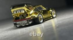 POP RACE xcartoys Truck & 930 RWB Porsche Gold Limited Edition 1/64 scale