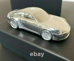 Porsche 911 992 Carrera Aluminum Billet Chrome model scale 143 Paperweight