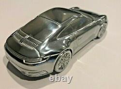 Porsche 911 992 Carrera Aluminum Billet Chrome model scale 143 Paperweight