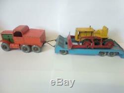 Rare Matchbox Lesney Moko Early Large Scale Prime Mover, Trailer And Bulldozer