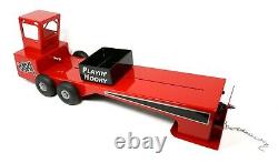 Red Toy Pulling Sled Skid, Tractor or Truck, 1/16 Scale, MADE IN USA, All Metal