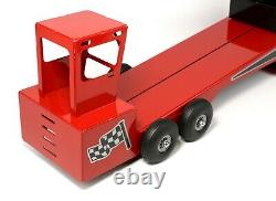 Red Toy Pulling Sled Skid, Tractor or Truck, 1/16 Scale, MADE IN USA, All Metal