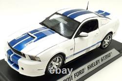 Shelby Collectibles 1/18 Scale 25321S 2011 Ford Shelby GT350 White/Blue