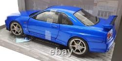 Solido 1/18 Scale Diecast S1804301 1999 Nissan Skyline R34 GTR Bayisde Blue