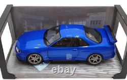 Solido 1/18 Scale Diecast S1804301 1999 Nissan Skyline R34 GTR Bayisde Blue