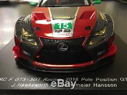 Spark 2018 Lexus Racing RCF GT3 1/18 Scale RED New RARE car# 15