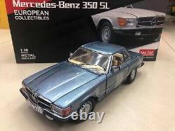 SunStar 1/18 Scale Mercedes Benz 350 SL Blue Diecast car Model Toy Gift New