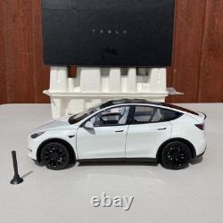 TESLA 118 Scale Model Y White Diecast Car Official Dealer Edition New Boxed