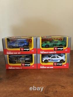 Trade Box of 24 Burago 1/43 Scale Model Cars In Original Boxes See Photos