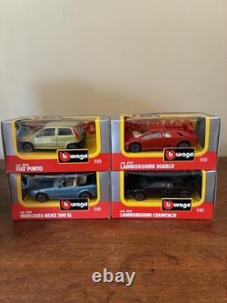 Trade Box of 24 Burago 1/43 Scale Model Cars In Original Boxes See Photos