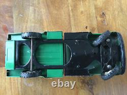 Vintage Tru Scale Green + White Service Truck, Pressed Steel Toy