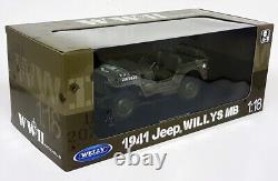 Welly 1/18 Scale Diecast 18055C-W 1941 Jeep Willys MB Open top US Army